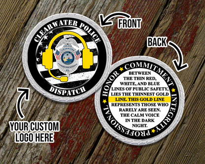Custom Logo 911 Dispatcher Prayer Challenge Coin