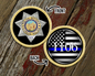 Custom Logo Thin Blue Line Challenge Coin