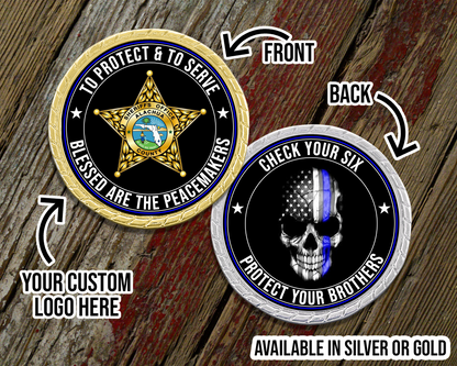 Custom Logo Protect & Serve Challenge Coin