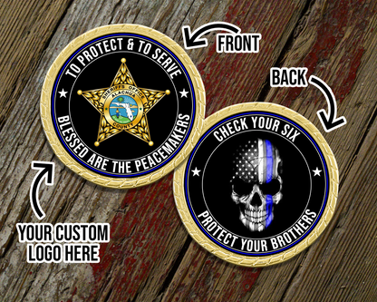 Custom Logo Protect & Serve Challenge Coin