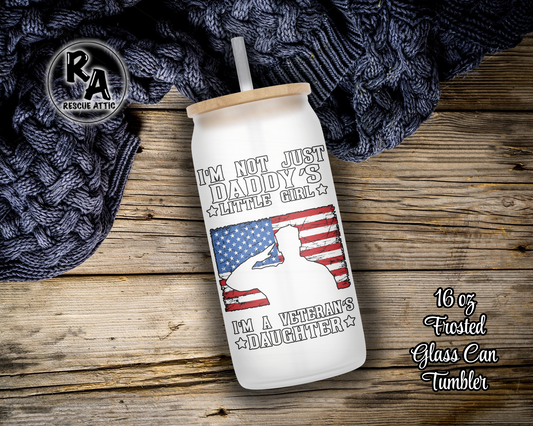 Veteran's Daughter Glass Can Tumbler