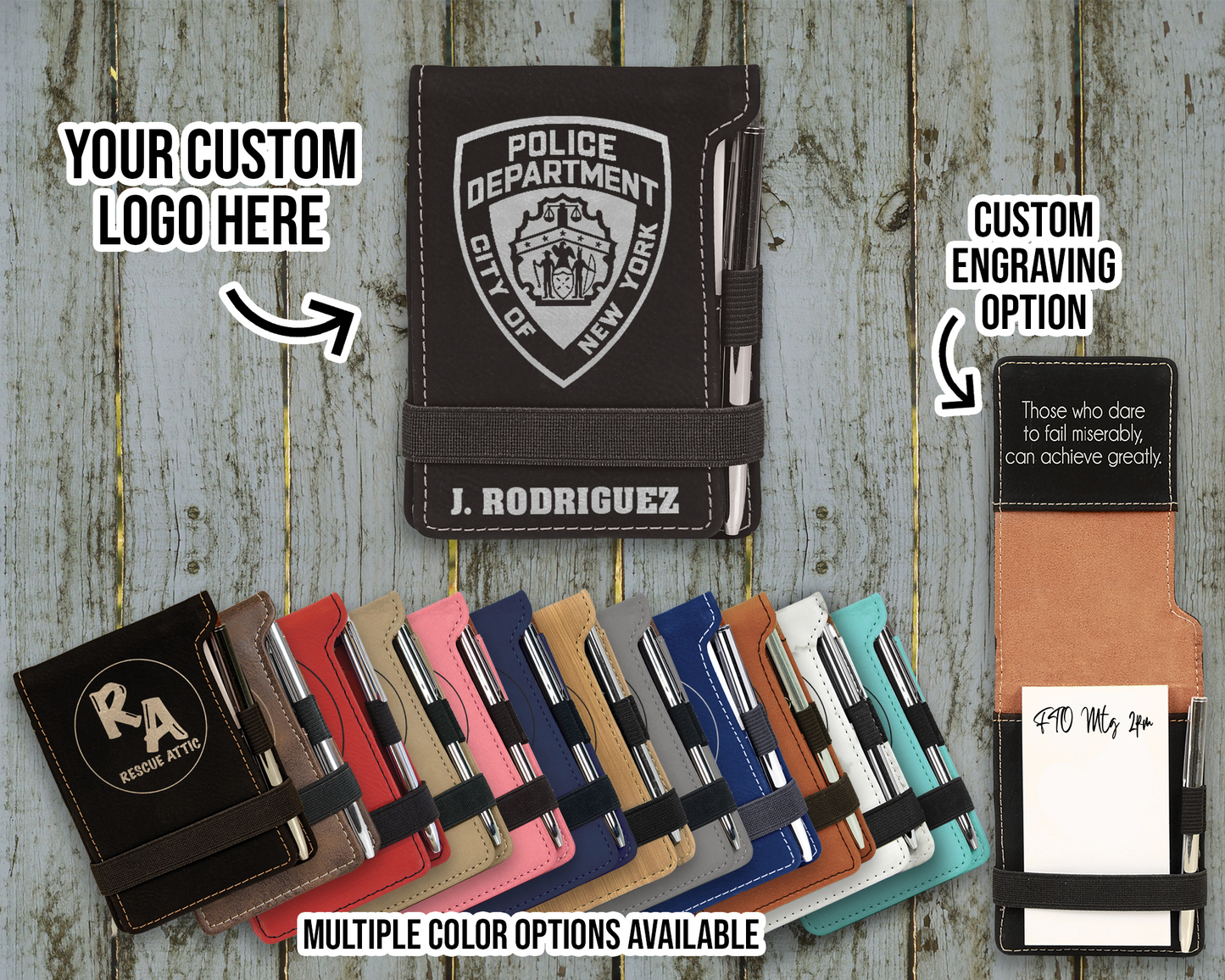 Custom Logo Leatherette Mini Pocket Notebook