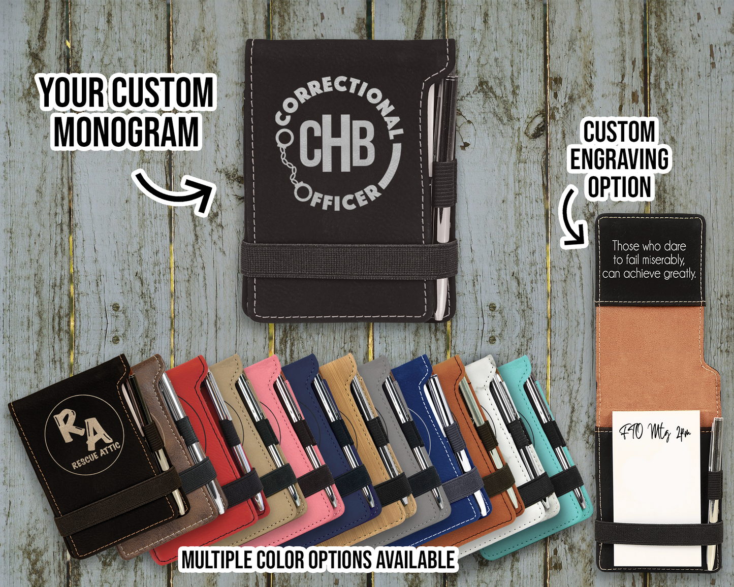 Monogram Corrections Officer Leatherette Mini Pocket Notebook