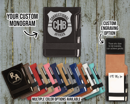 Monogram Corrections Officer Leatherette Mini Pocket Notebook