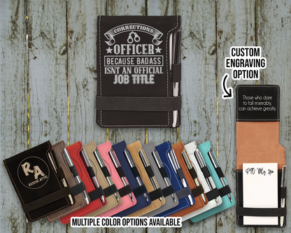 Badass Corrections Officer Leatherette Mini Pocket Notebook