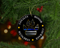 Thin Blue Line K9 Paw Print Christmas Ornament