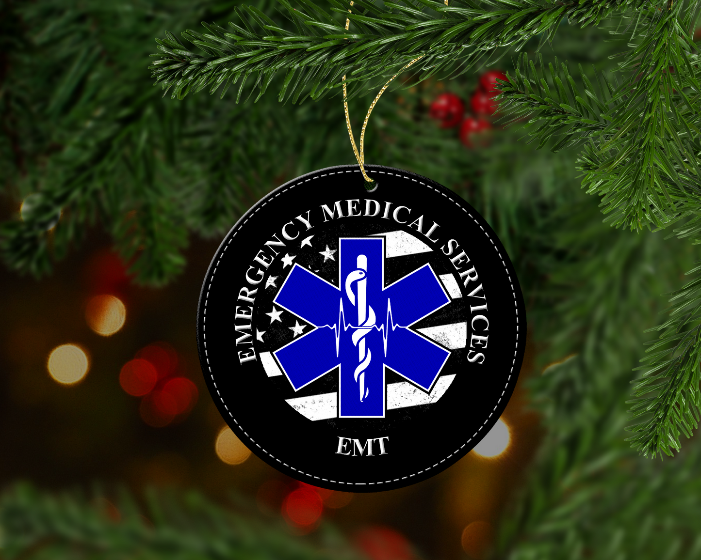 EMT Star of Life Christmas Ornament