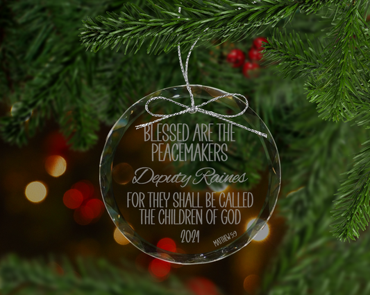 Blessed Are The Peacemakers Crystal Ornament