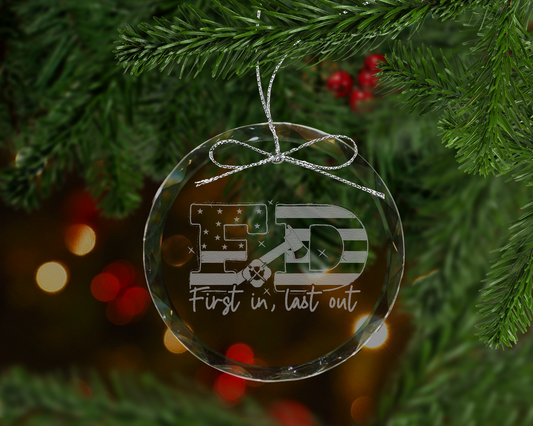 FD First In Last Out Crystal Ornament