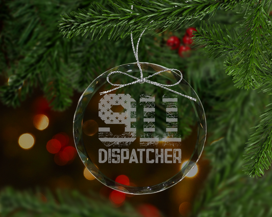 911 Dispatcher Crystal Ornament