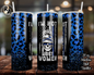 Not Like Most Women Faux Glitter Black & Blue Ombre 20oz Skinny Tumbler