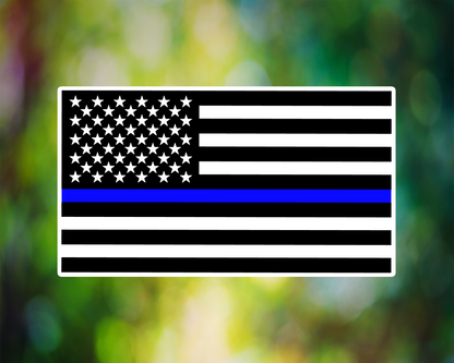 USA Blue Line Flag Decal