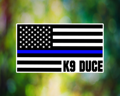 K9 Blue Line Flag Decal