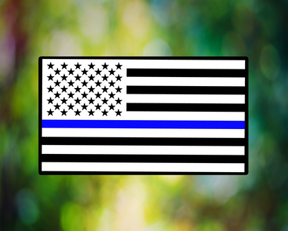USA Blue Line Flag Decal