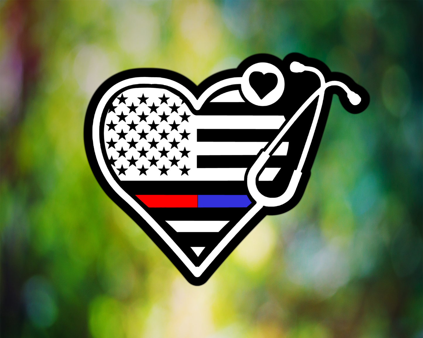 Thin Red & Blue Line Flag Stethoscope