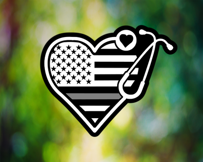 Thin Gray Line Flag Stethoscope