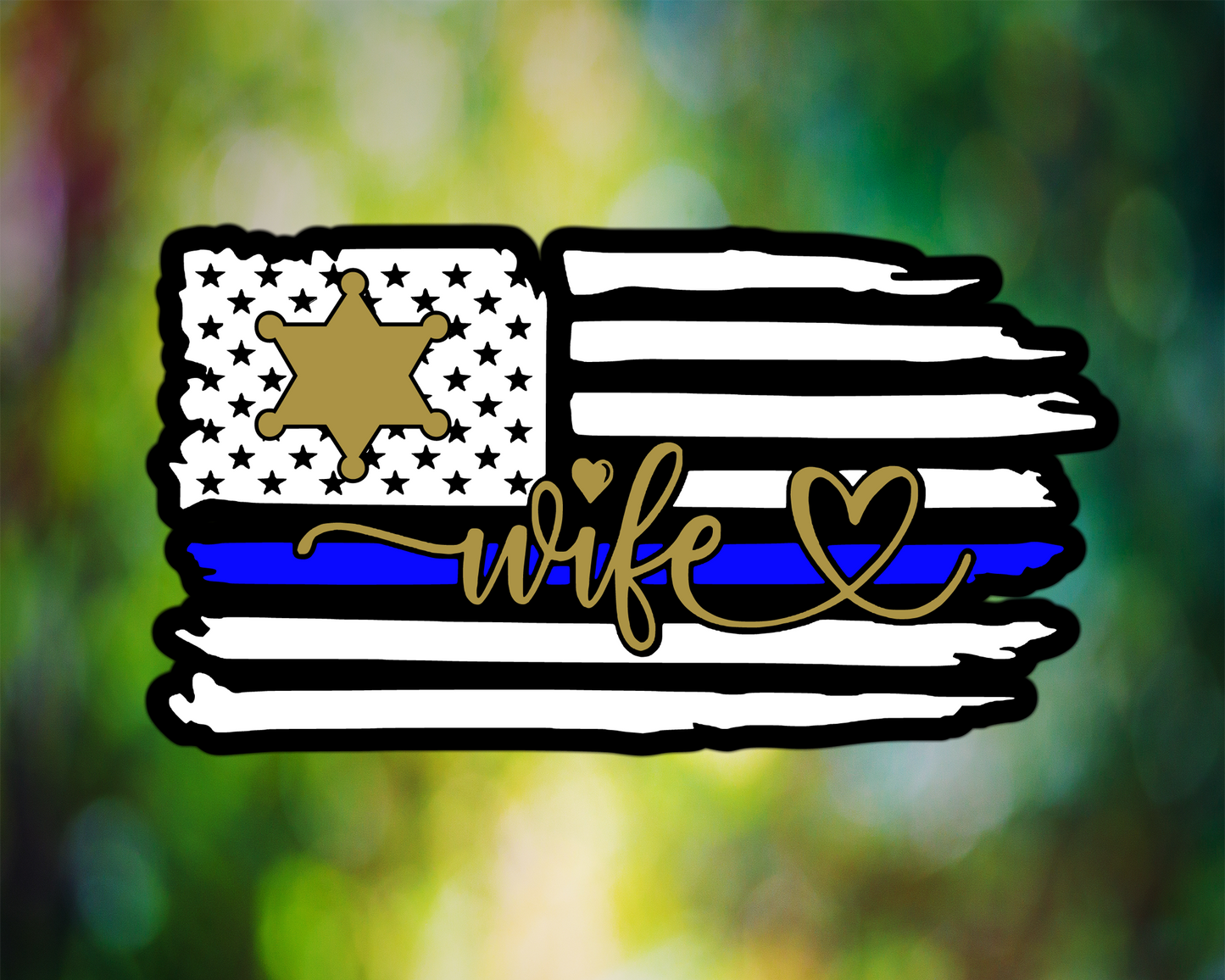 Sheriff Star Wife Thin Line Flag