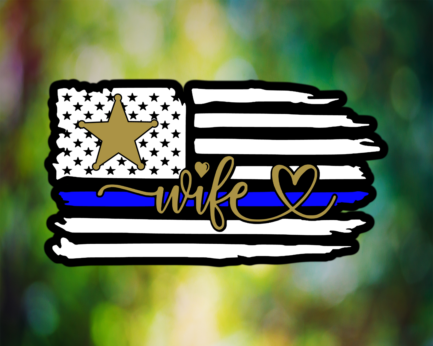 Sheriff Star Wife Thin Line Flag