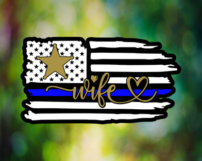 Sheriff Star Wife Thin Line Flag