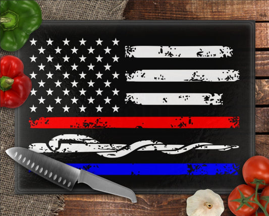 First Responders Full Color Custom Glass Cutting Board