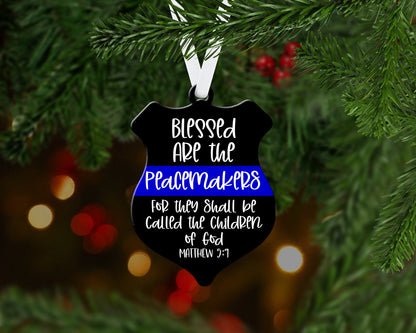 Police Shield Christmas Ornament