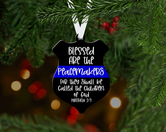 Police Shield Christmas Ornament