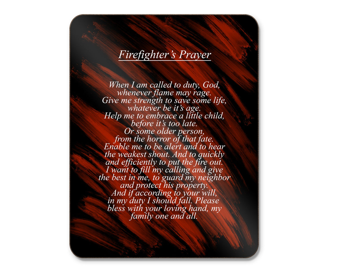 Firefighter Prayer - Hardboard Sign - First Responder