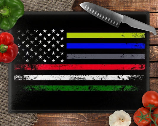 First Responders Full Color Custom Glass Cutting Board