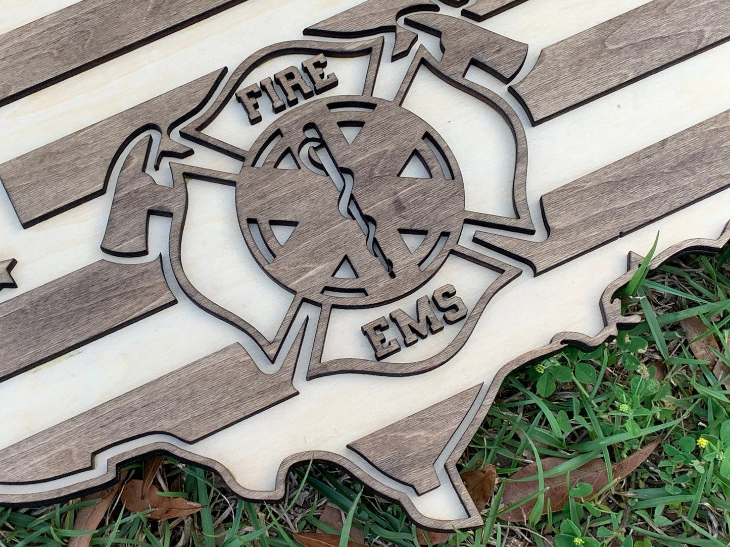 US Flag Fire Rescue Maltese Cross