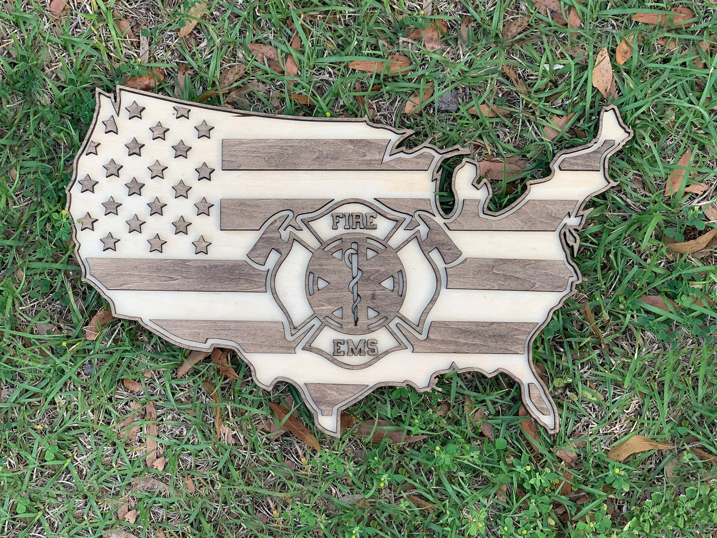 US Flag Fire Rescue Maltese Cross