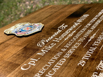 Retirement Plaque