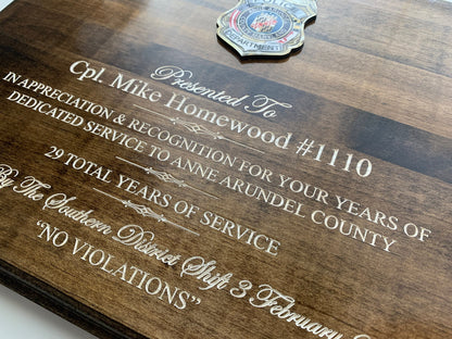 Retirement Plaque