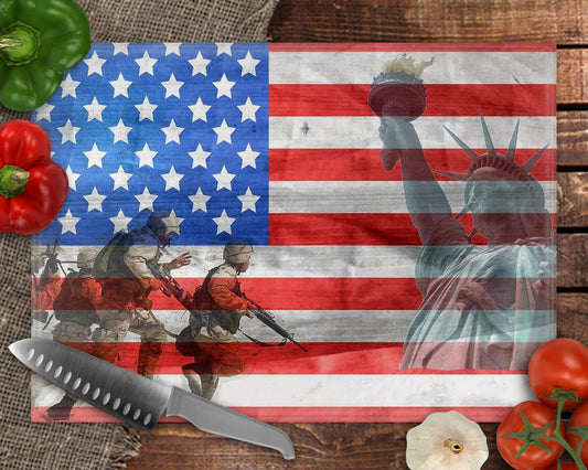 American Liberty Full Color Custom Glass Cutting Board