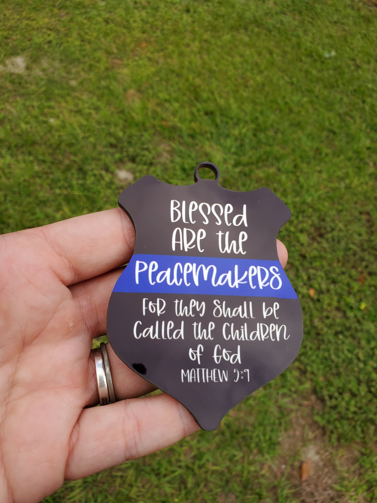 Police Shield Christmas Ornament