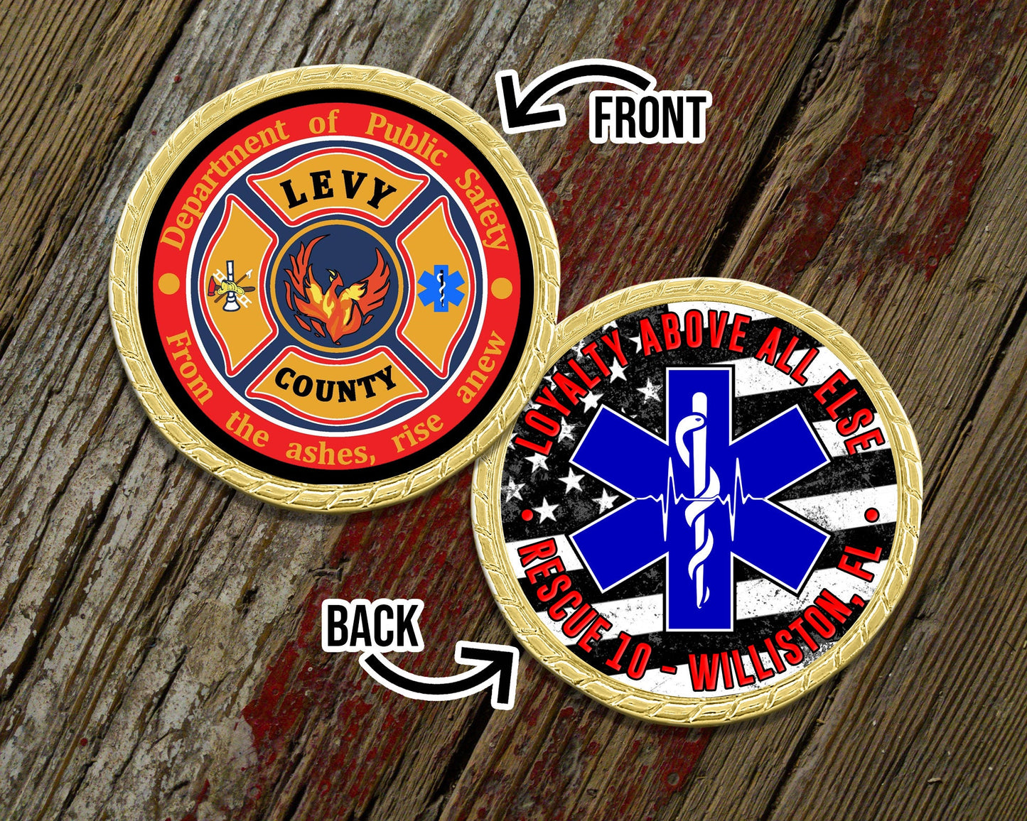 Custom Logo Star of Life Challenge Coin