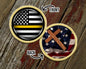 Thin Yellow Line with Cross Challenge Coin