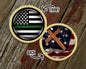 Thin Green Line with Cross Challenge Coin