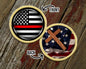 Thin Red Line with Cross Challenge Coin