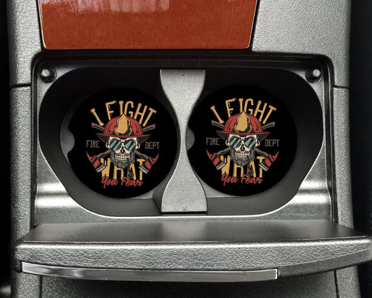 I Fight What You Fear Car Coaster