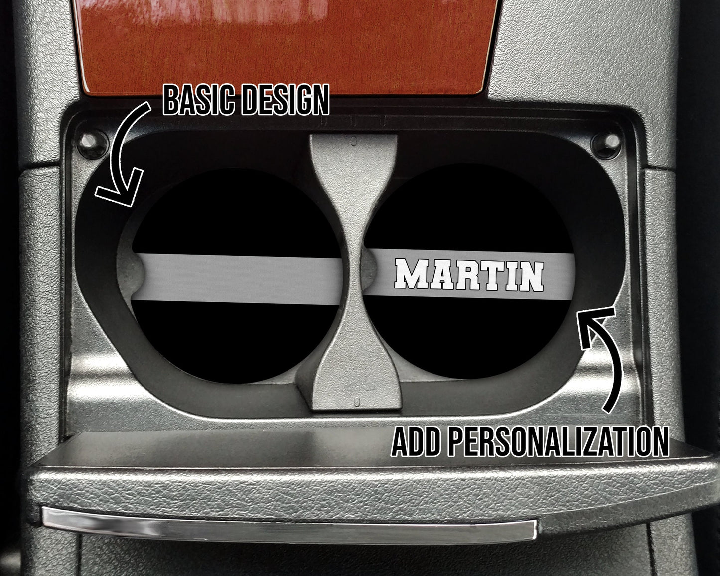 Thin Silver Line Car Coaster