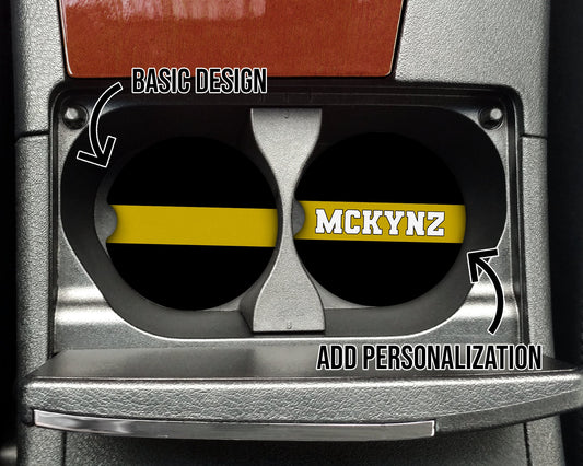 Thin Gold Line Car Coaster