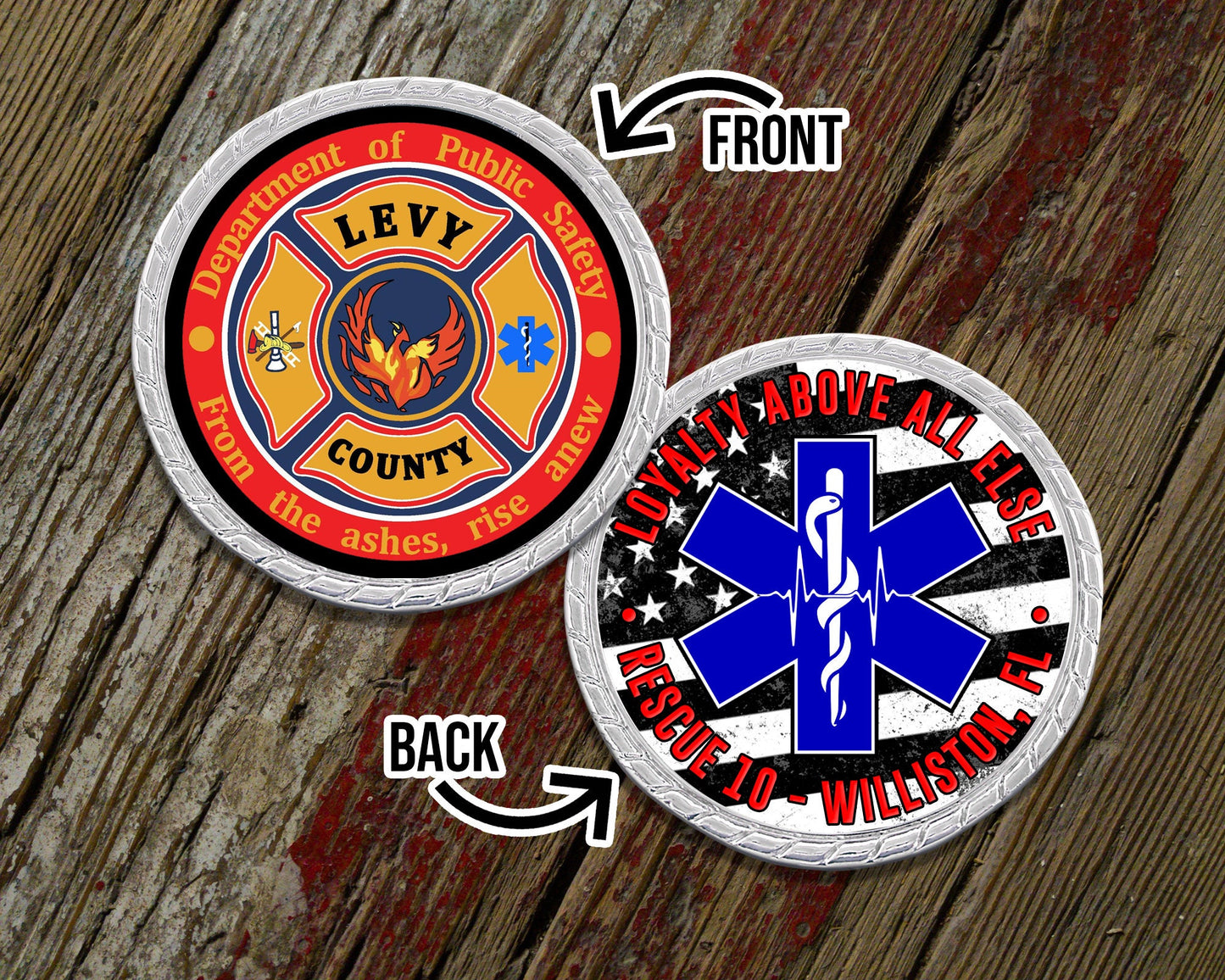Custom Logo Star of Life Challenge Coin