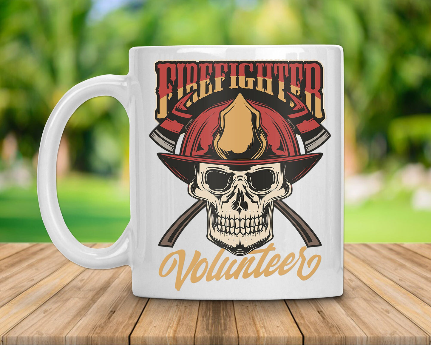 Volunteer Firefighter Skull Coffee Mug