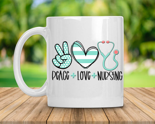 Peace Love & Nursing Coffee Mug