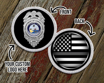Correction's Officer Thin Gray Line Challenge Coin