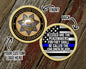 Blessed Are The Peacemakers Blue Line Challenge Coin with Personalized Logo