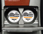 Thin Orange Line Heart Flag Distressed Car Coaster