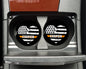 Thin Orange Line Heart Flag Distressed Car Coaster