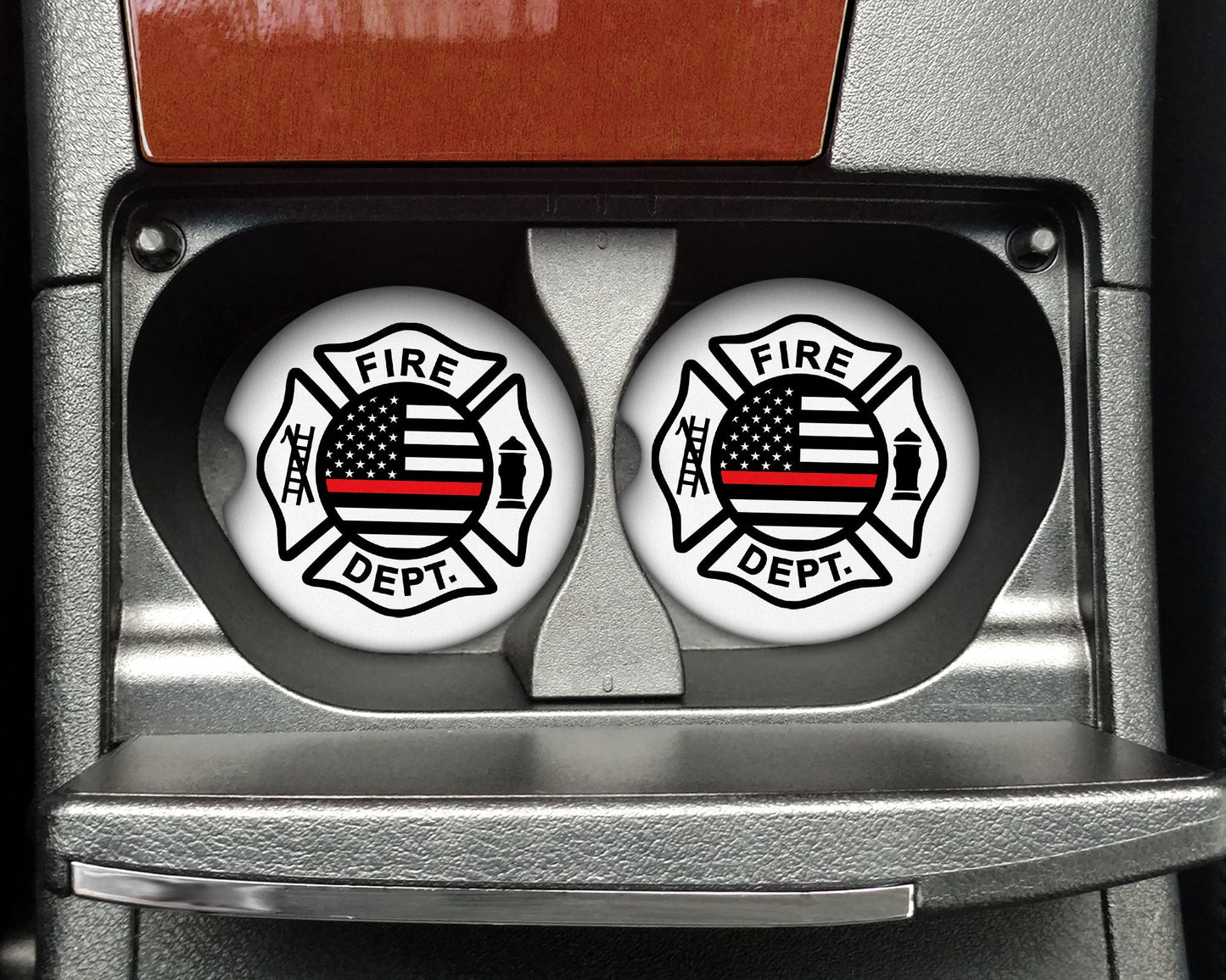 Maltese Cross Thin Red Line Car Coaster