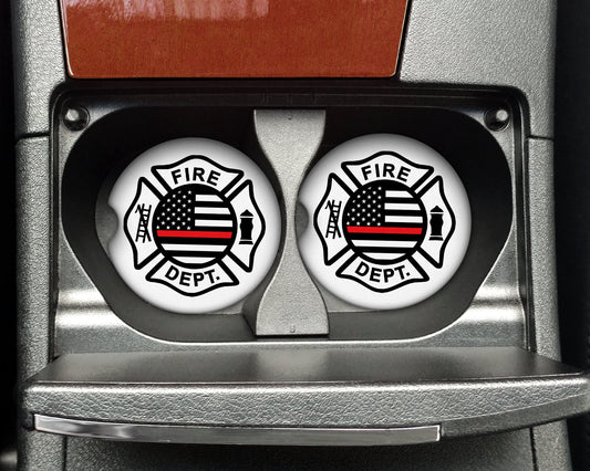 Maltese Cross Thin Red Line Car Coaster